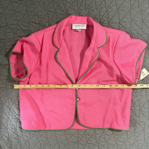 ✨Vintage 70s/80s Pink & Green sun summer‎ dress & jacket with tags Perwinkle 10 - Picture 5 of 13